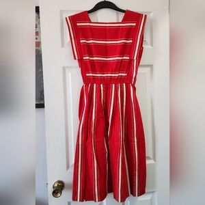 Vintage 80s Red and White Dress